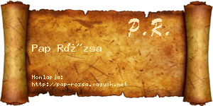 Pap Rózsa névjegykártya